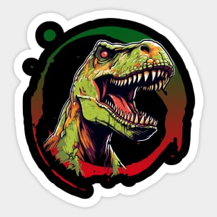 Fierce Allosaurus Color Splash Design Sticker